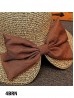 Wide Brim V-Back Summer Hat W/ Ribbon Bow 